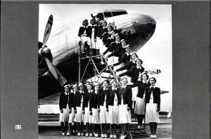 Air travel continued to grow - and so did stewardess ranks. More and more girls, desirous of "hitching their wagon to a star" so to speak, j
