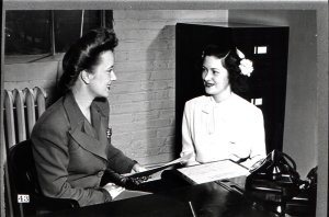 ...Miss Lucille Schroeder, a veteran United stewardess, who determined that Dorothy had the necessary qualifications, namely two or more yea