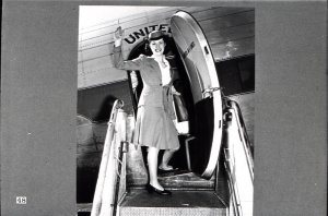 Within two days Dorothy joined the ranks of other United sky girls. At present she is flying the Chicago-Denver-Cheyenne run.
