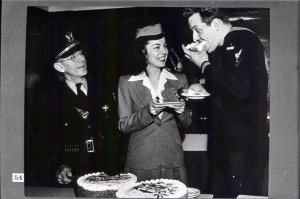 In addition to gardening during their spare time, United stewardesses frequently help out at local U.S.O.'s or Servicemen's Centers. This sa