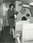Stewardess fashions took a bold step into the Jet Age in October 1963 as 2,300 United Air Lines stewardesses broke from tradition with a dis