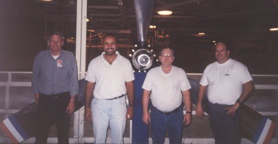 Left to right: Senior mechanic and project leader Jerry Baxley and mechanics Pete Lopez, Gary Young and Eric Driggs