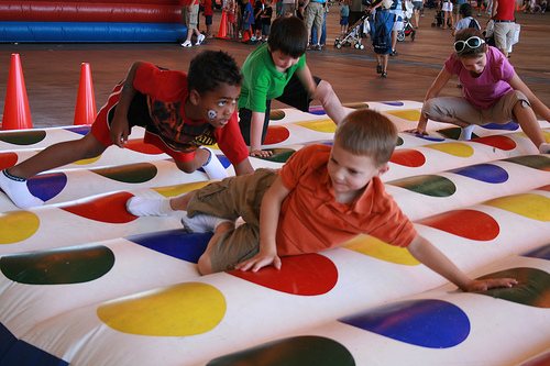 There were lots of planned activities for the children of employees like the interactive game pictured here.