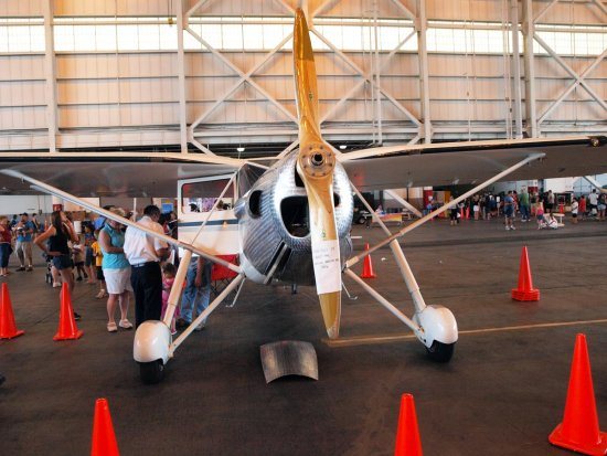 This vintage Fairchild 74 propeller aircraft (circa 1946) was a hit at the event.