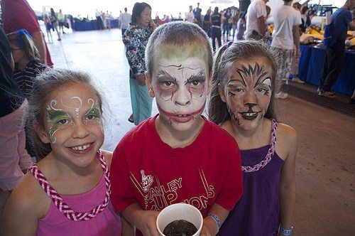 Face painters showed off their artistic and creative skills with these beautiful and sometimes scary designs that the kids loved.