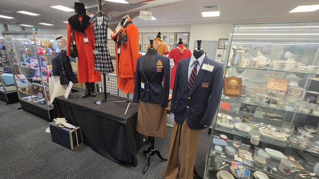 Bright 1970s uniforms and navy blazers